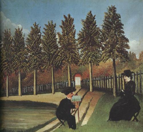 Henri Rousseau The Artist Painting His Wife oil painting picture
